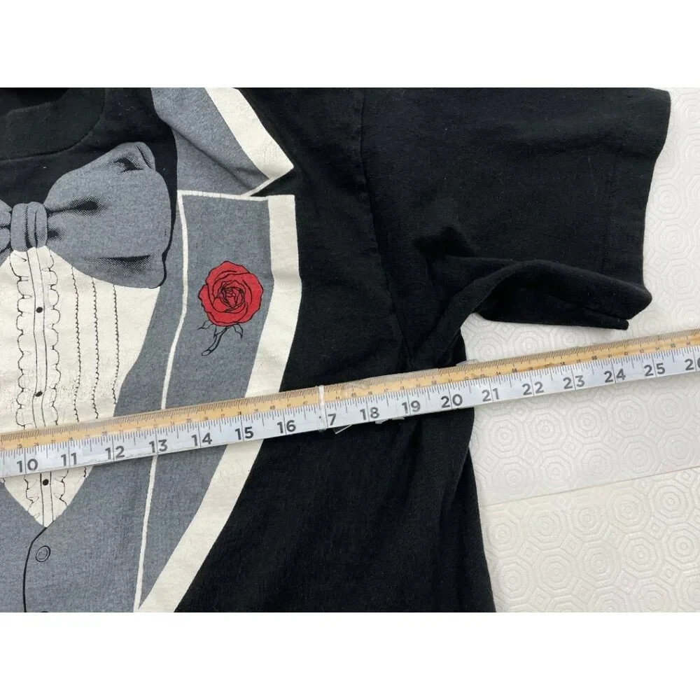 Vintage 1980s Fruit of the Loom Tuxedo Bowtie Graphic Formal Tee Shirt Men's L gallery