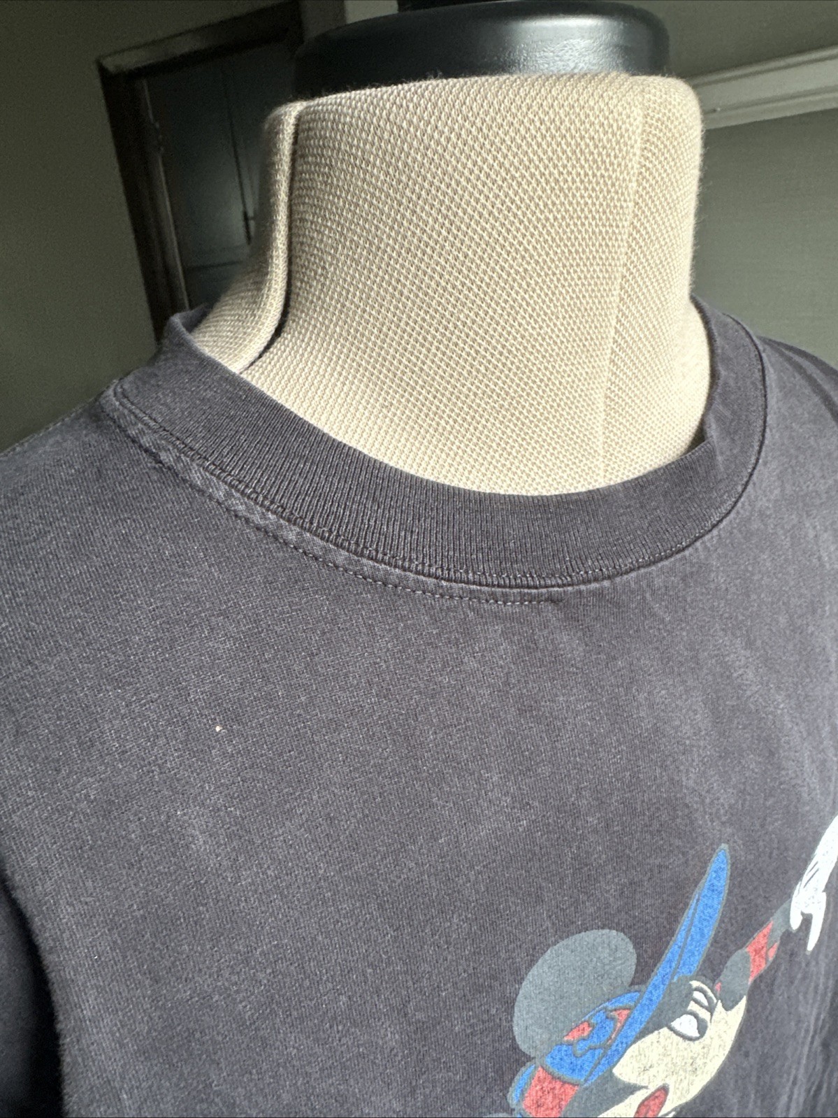 Vtg Iceberg History Mickey Baseball Black Boxy T-shirt 2XL Made In Italy gallery