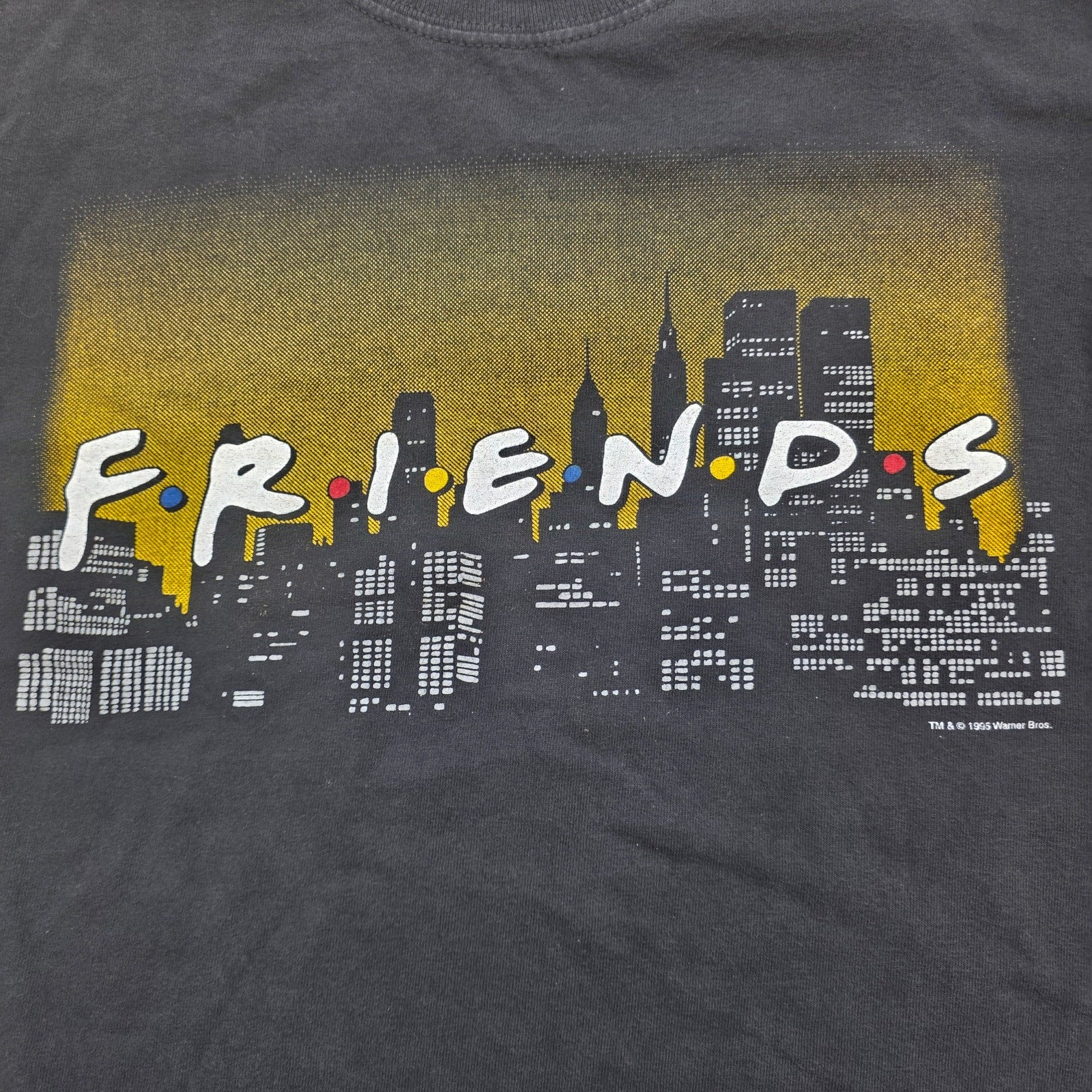 Friends TV Show Graphic T Shirt NBC Experience Store Black NYC Skyline Small gallery