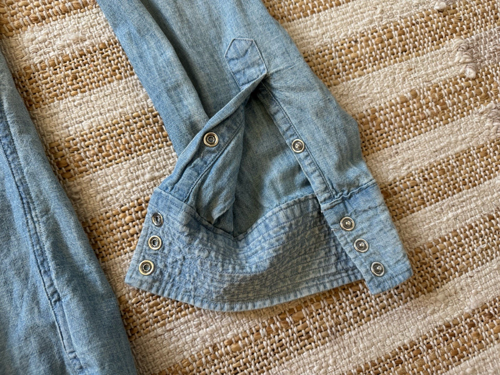 Double RL RRL Polo Ralph Lauren Western Chambray Snap Shirt Large gallery