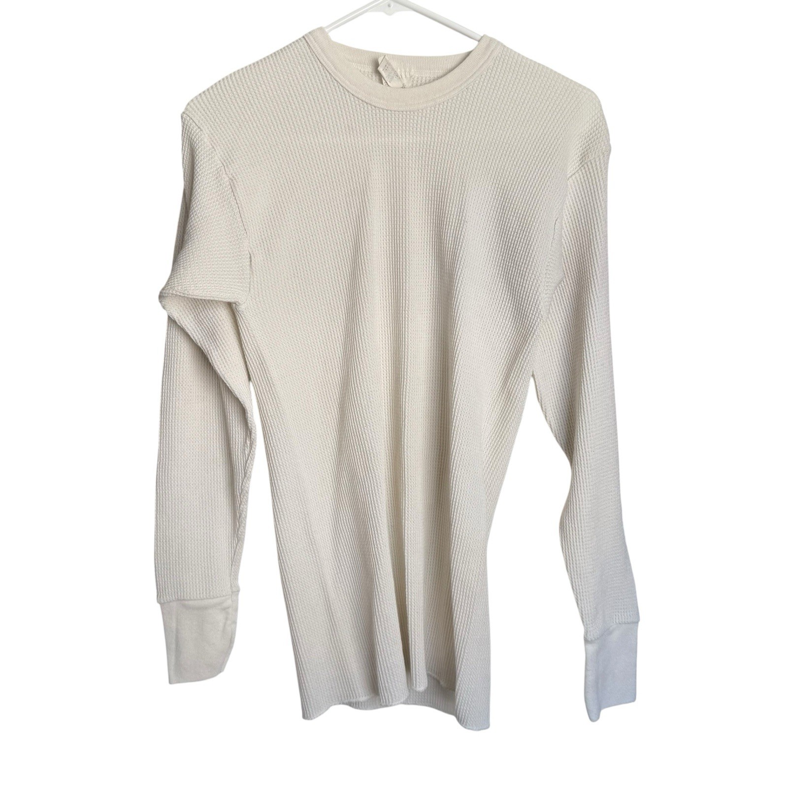Indera Men’s Thermal Waffle Knit Long Sleeve Top Crewneck Size Large Base Layer