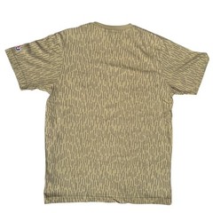 Undefeated T Shirt Size Medium Beige All Over Print Logo UNDFTD Art Urban Stripe