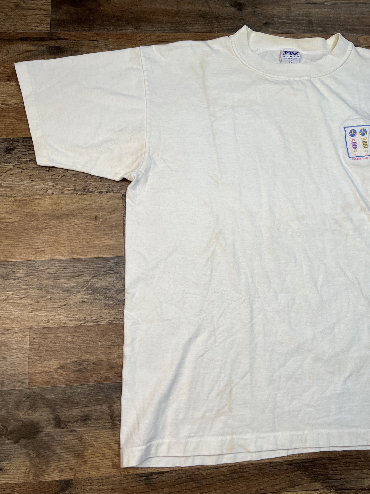 Vintage Travel T Shirt MV Sport Tee USA Made Men’s XL Sur La Plage NJ Swimmers gallery