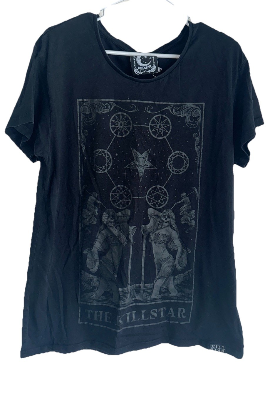 Killstar Men’s T Shirt Sz XS Black Tarot The Killstar Witch Goth Rave Punk gallery