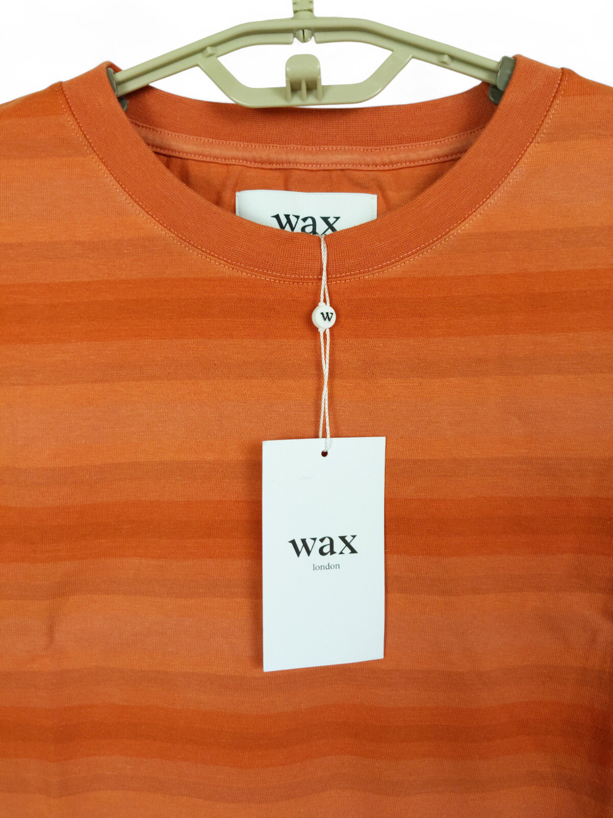 NWT Wax London Dean Striped T-Shirt in Rust Orange (Various Sizes) gallery