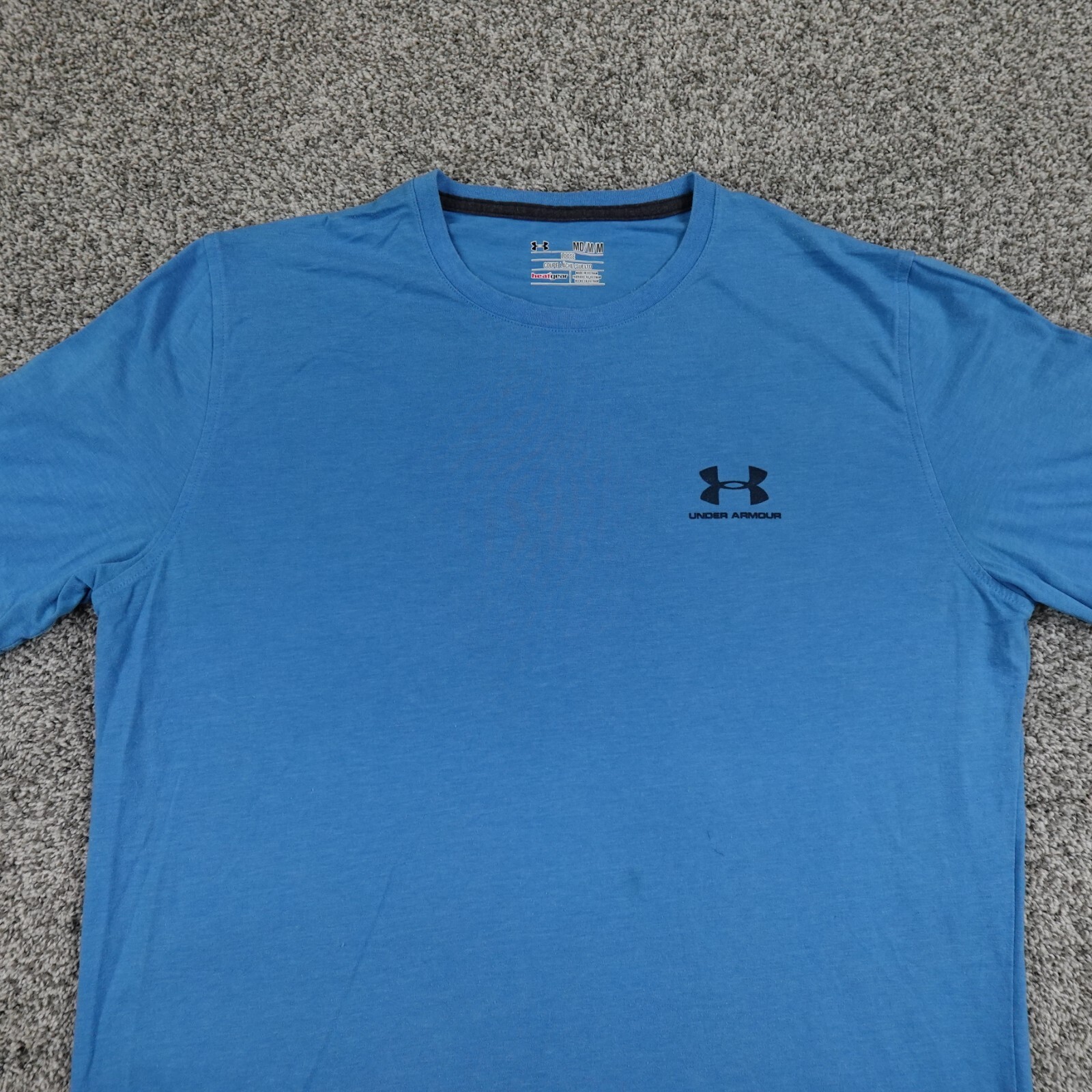 Under Armour Shirt Mens Medium Blue Loose HeatGear Active Athletic Performance gallery