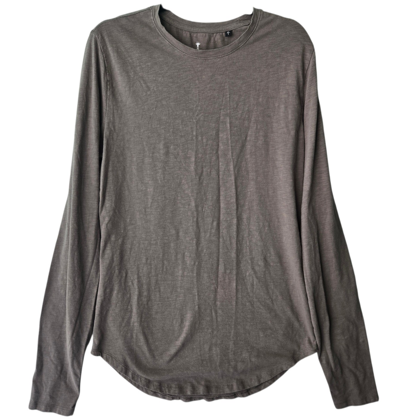 American Tall Mens Slub Cotton Long Sleeve T-Shirt Charcoal Grey Medium Tall MT gallery
