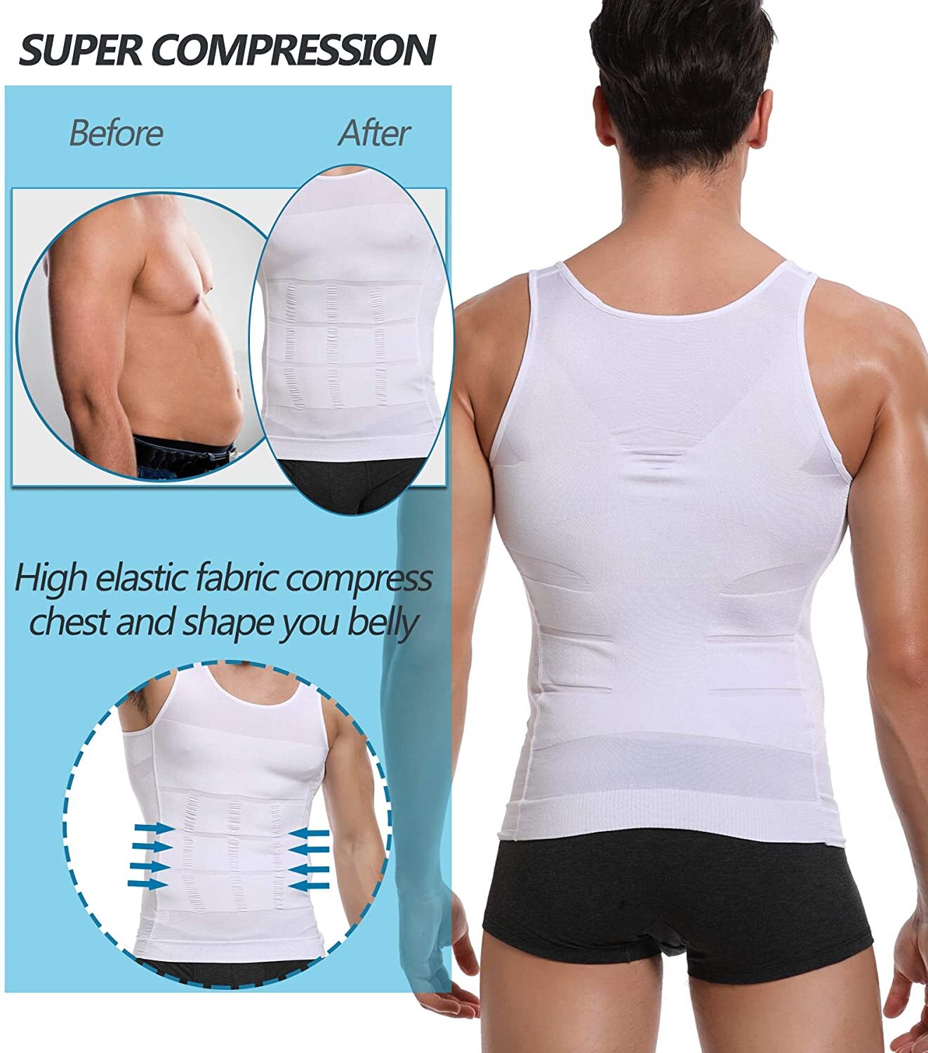 Men's Cool Dry Short Sleeve Compression Shirts Sports Baselayer Workout Tank Top gallery