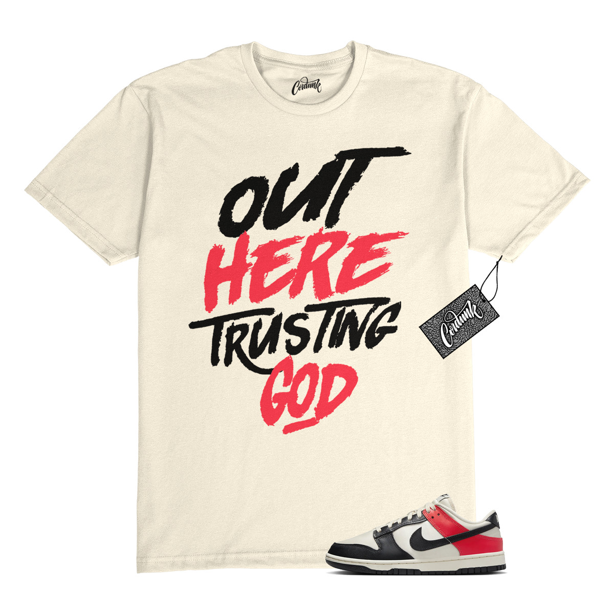 Dunk Bright Crimson Black Toe Pale Ivory Low T Shirt to Match TG