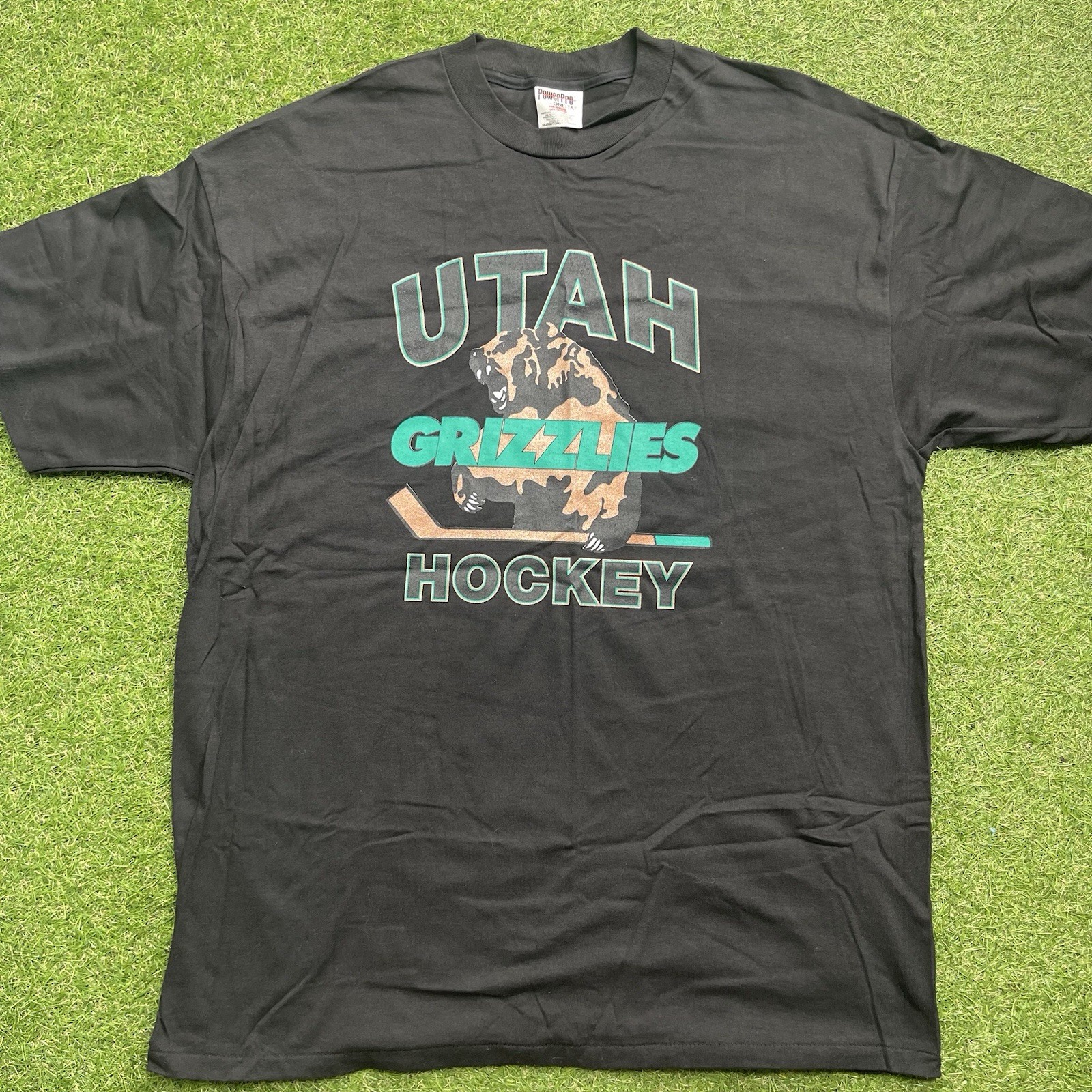 Vintage 90s Utah Grizzlies Hockey T Shirt Men’s XXL Black Single Stitch
