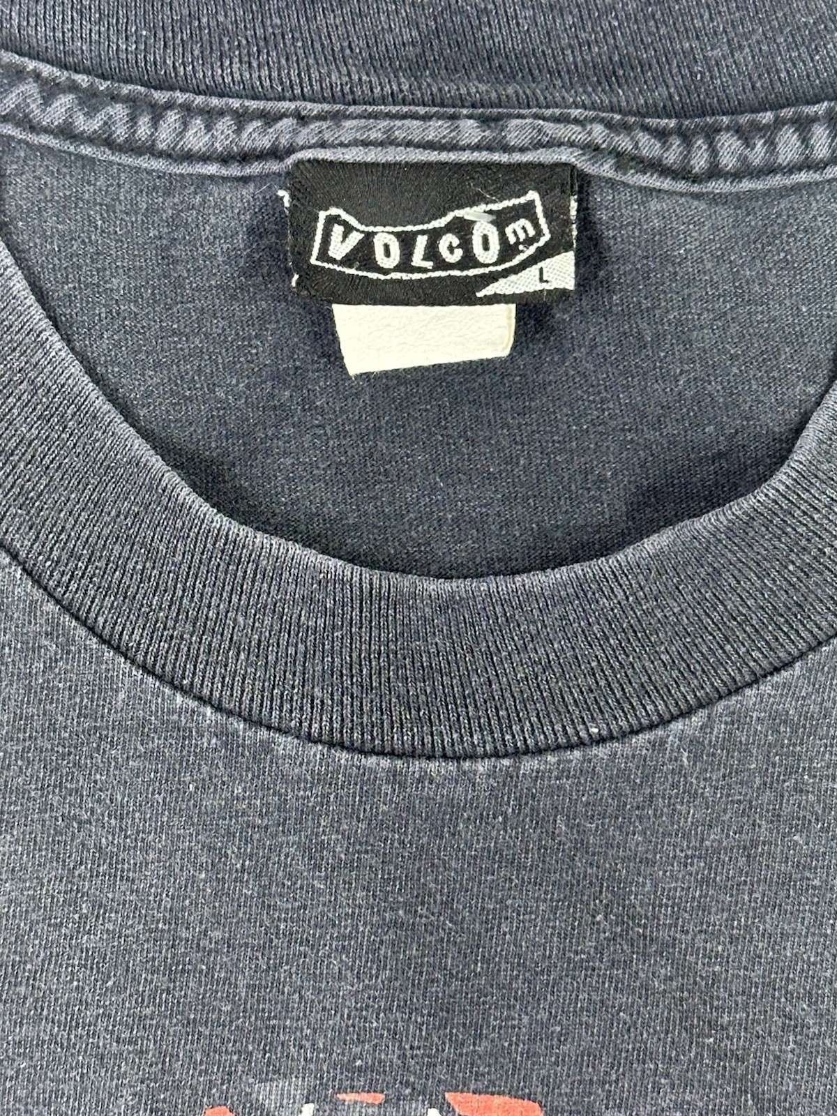 Volcom Stone Logo T-Shirt Black Distressed Graphic Tee Mens Large Skate Surf gallery