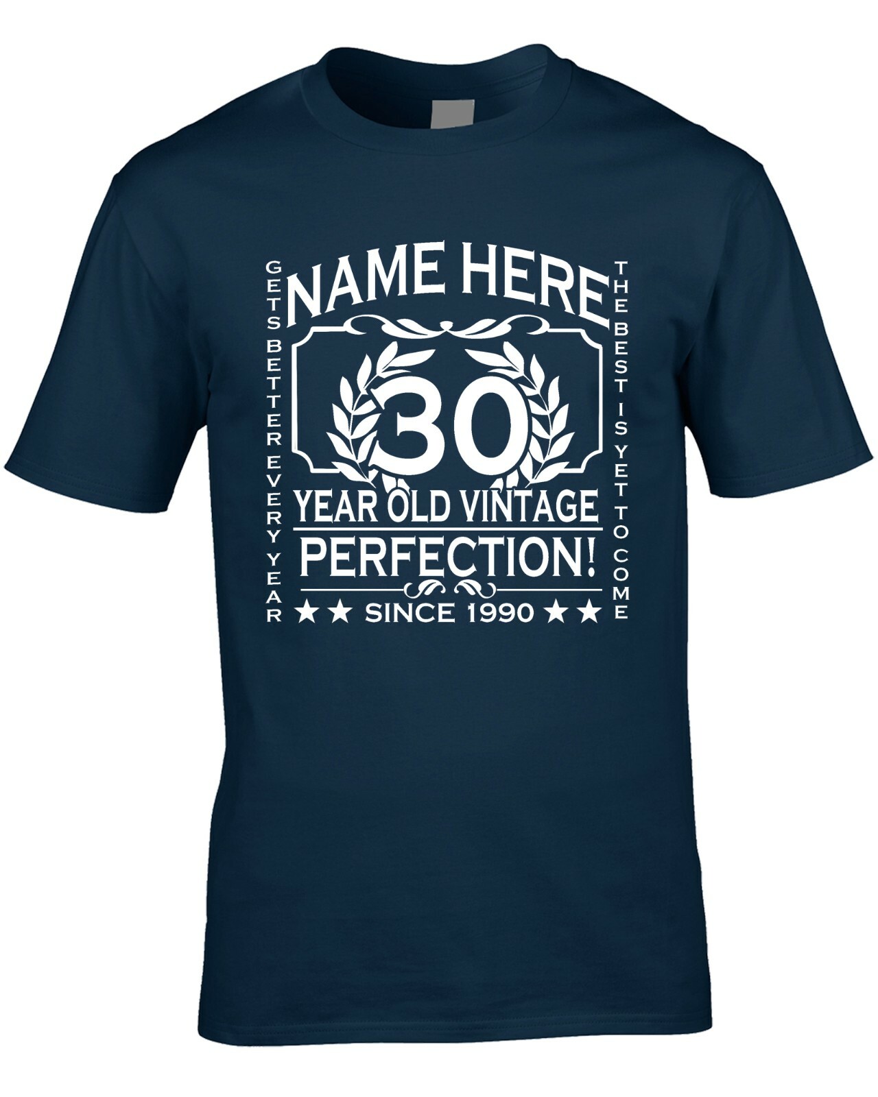 30th Birthday T-Shirt Personalise with Name Age Year Ideal Birthday Gift T-Shirt gallery