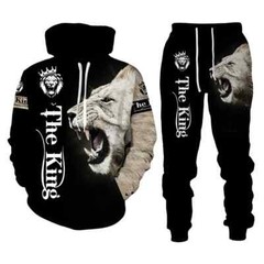Activewear Men’s 3D Printed Hoodies Long Sleeve Hooded Sweater Sportswear Sets