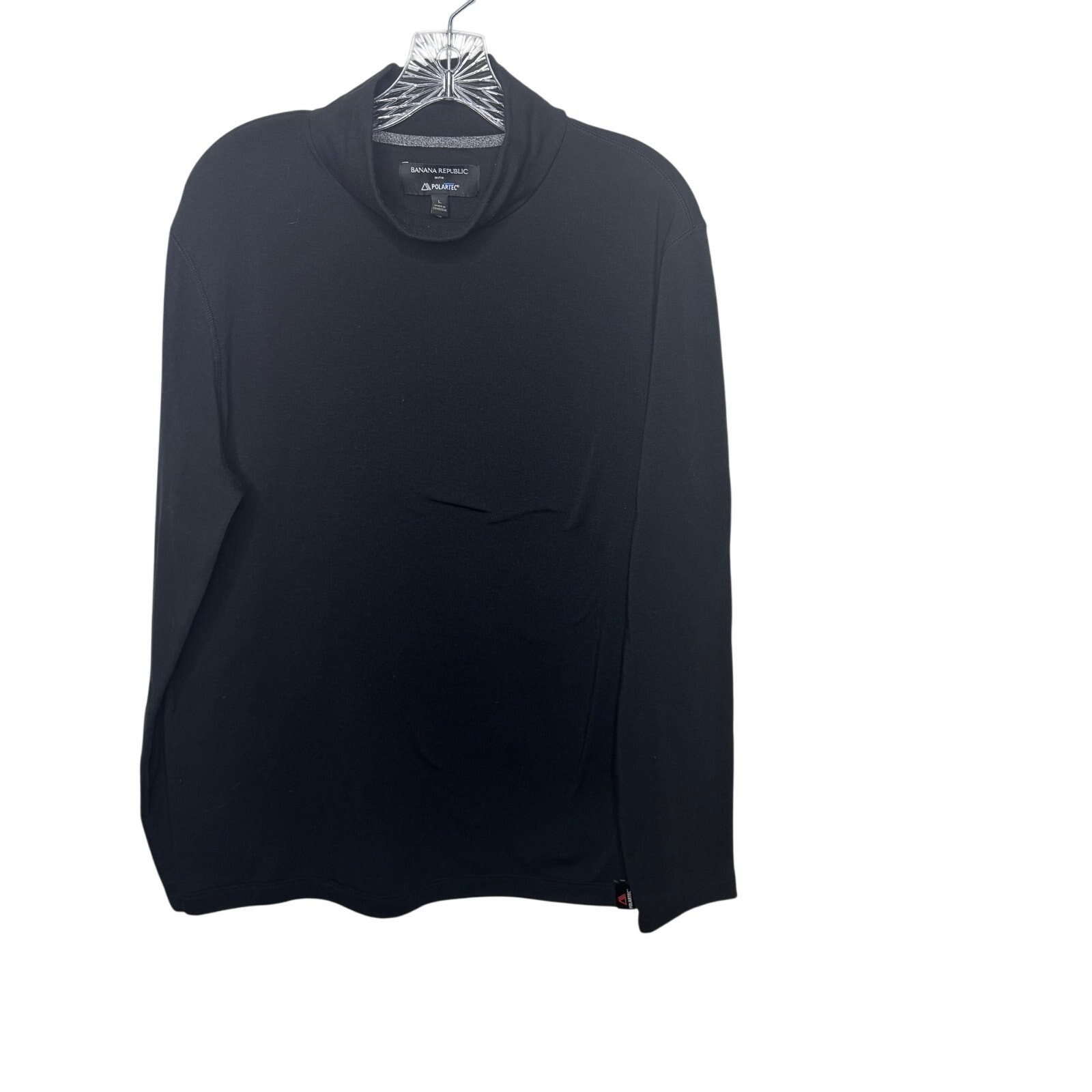 Banana Republic Polartec Black Long Sleeve Mock Neck Top Men’s Large Warm