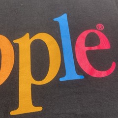 90s Apple Mac T Shirt XL Rainbow Spellout Single Stitch Hanes Vintage USA Rare