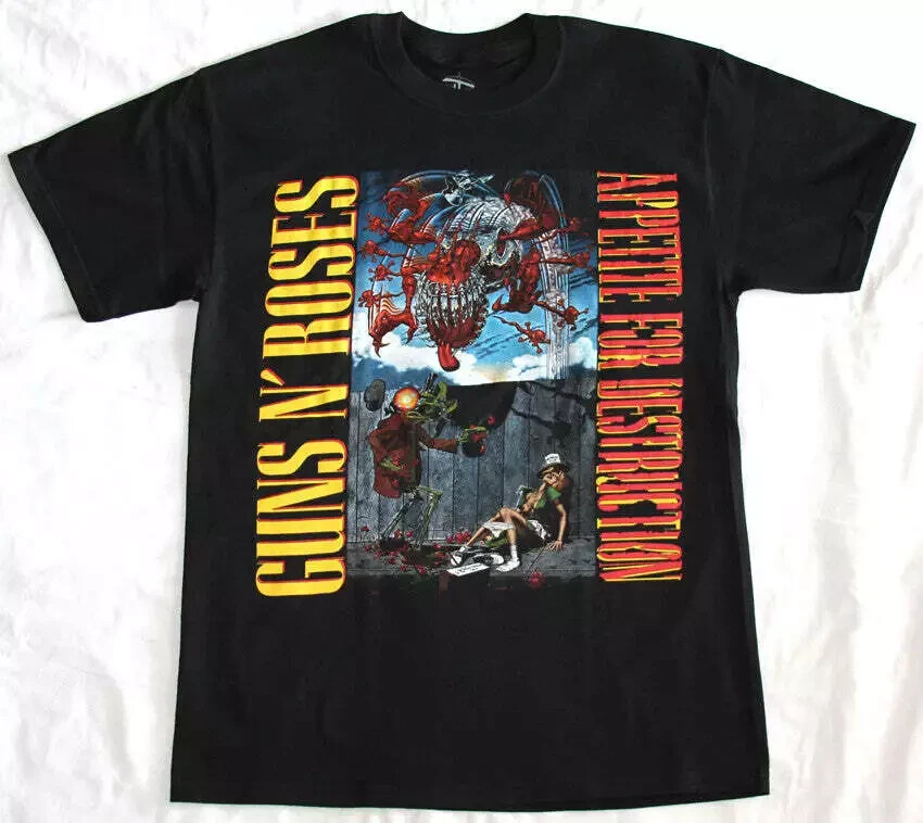 Retro Appetite For Destruction Album Tee Rock Band remake new shirt Size S-4XL