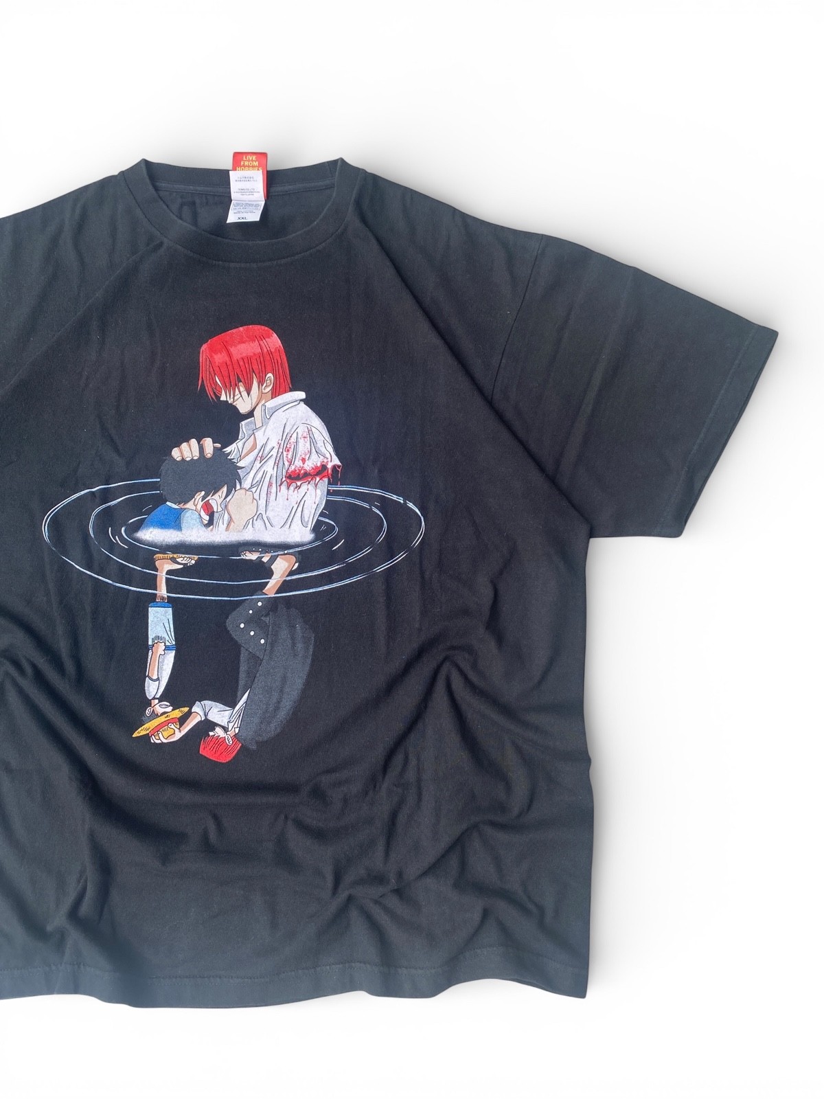 One Piece Luffy Shanks Rare Bootleg Anime Tee XXL Black Graphic Shirt gallery