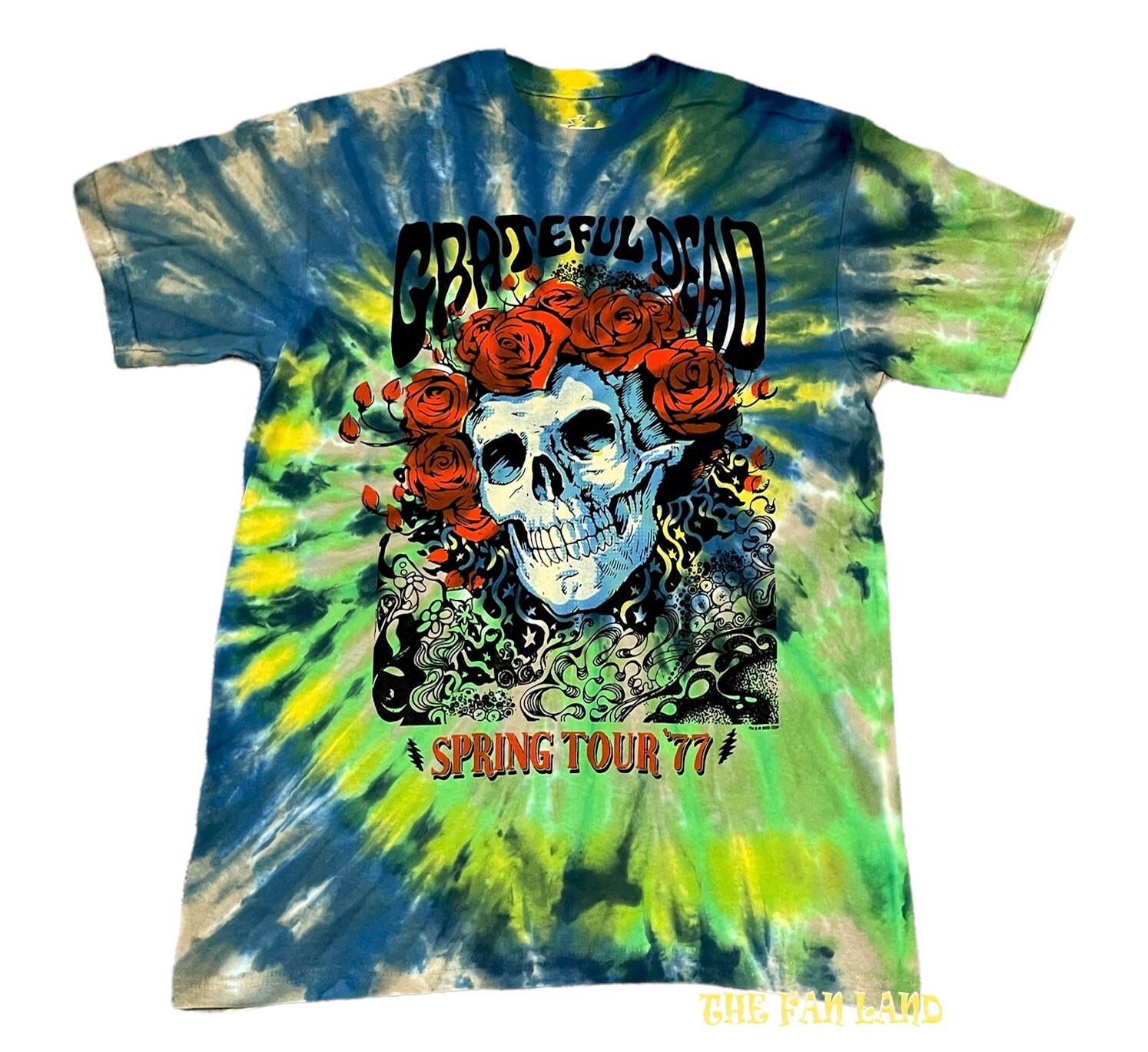 New Grateful Dead Tie Dye Skeleton Spring Tour 1977 Mens Vintage Concert T-shirt gallery