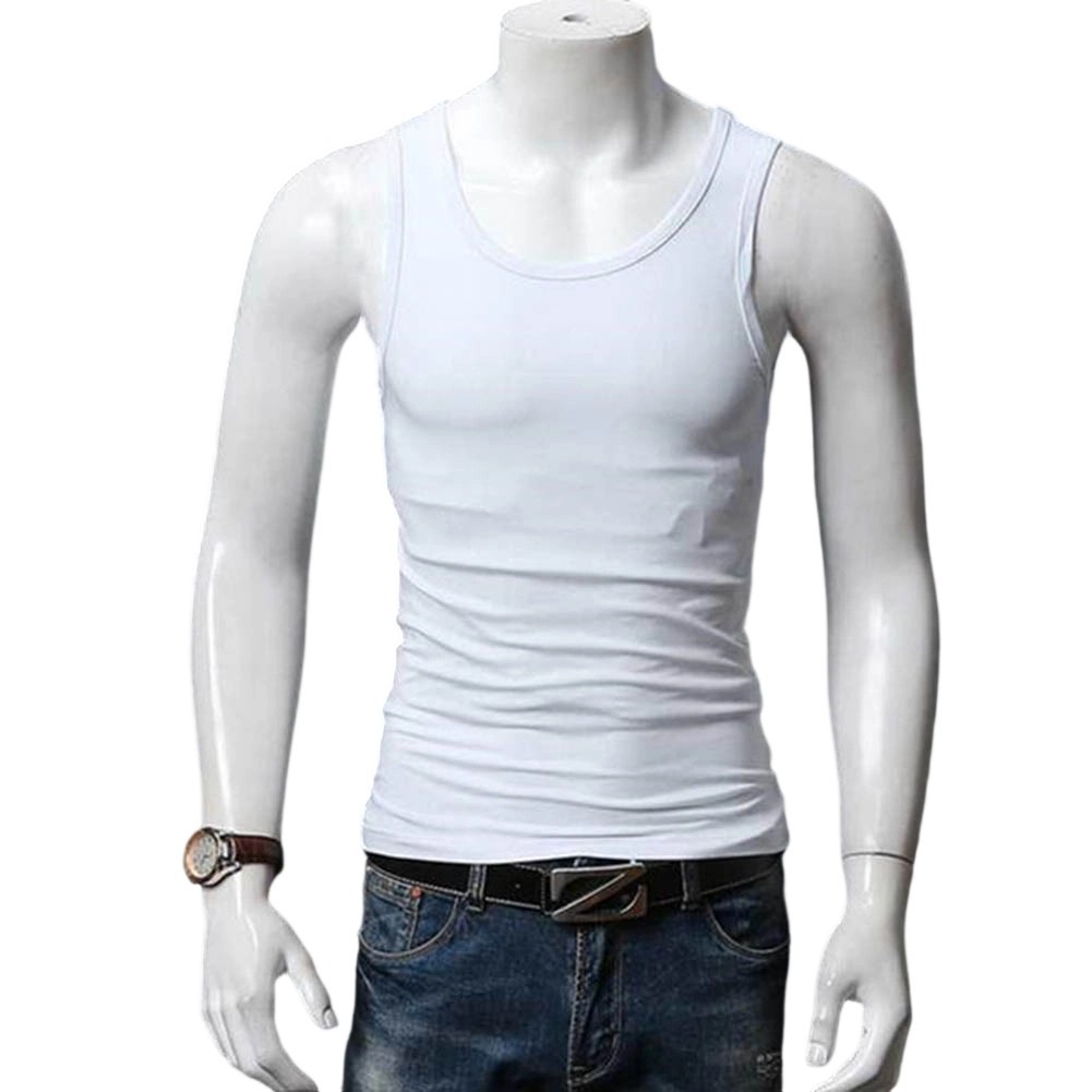 Men's Solid Color Sleeveless U-Neck Tank Top for Gym Fitness and Training gallery