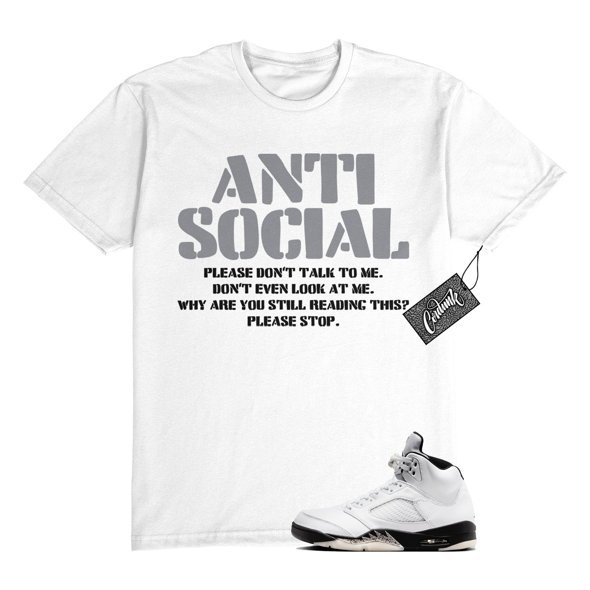 5 Reverse Metallic White Black T Shirt Match AS gallery