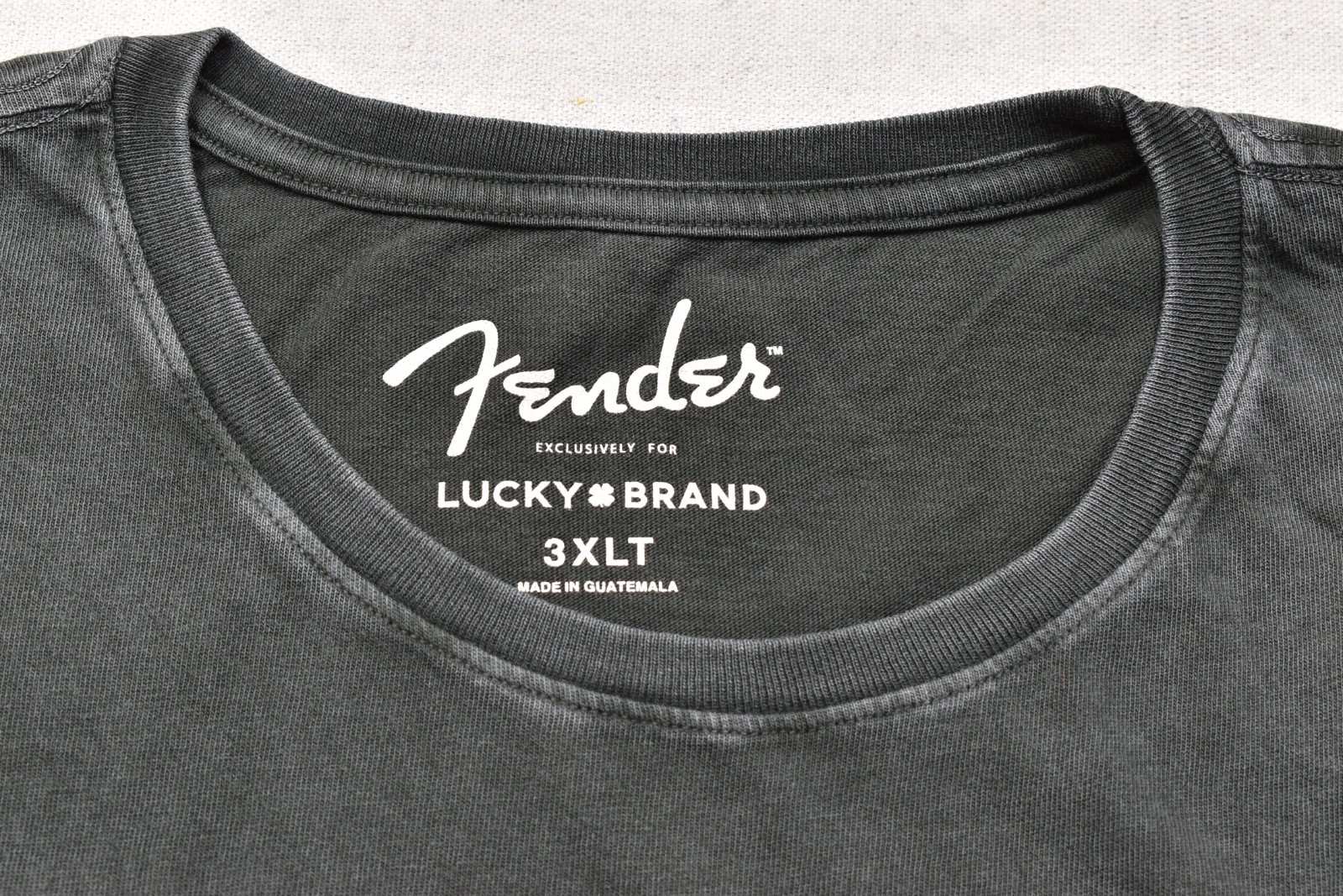 Lucky Brand Men's Fender Diamond Tee Short Sleeve Black Crew Neck Size 3XLT NEW gallery