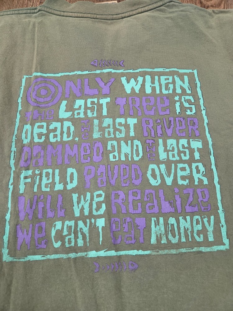 Alore Made in USA Large Tshirt – Can’t Eat Money Green Dye Variations
