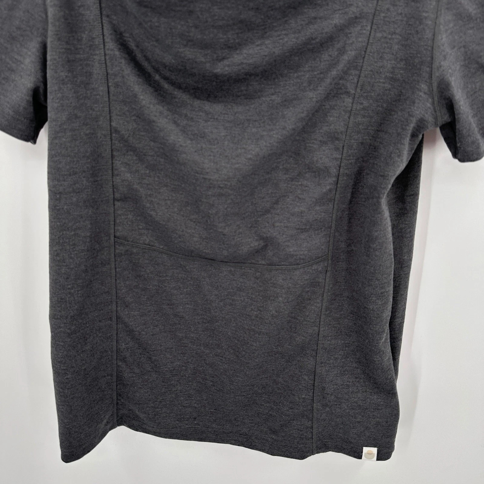 Lalabu Gray Shirt Men's V -Neck Swaddle Kangaroo Front Pocket Stretch sz L gallery