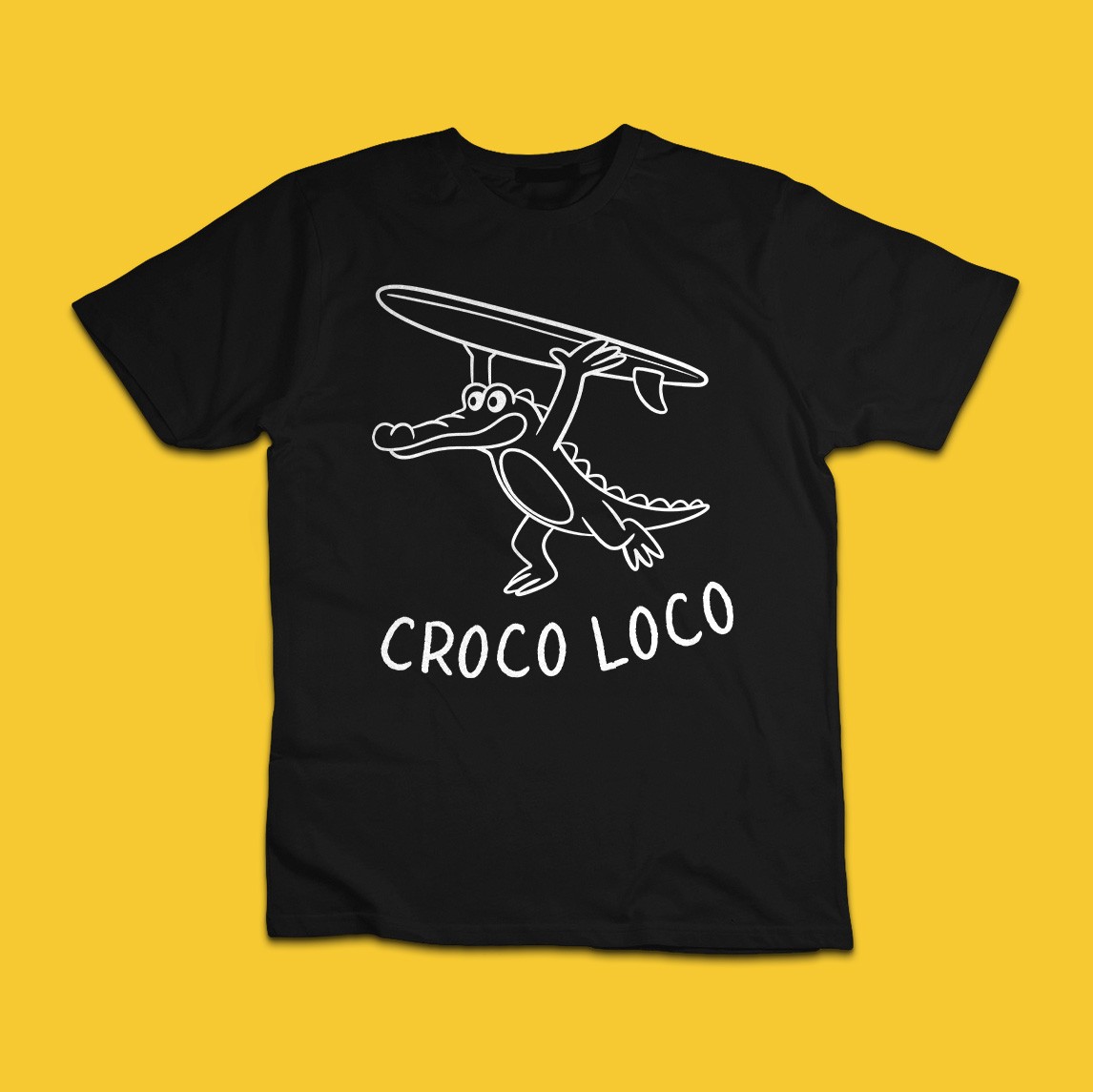Croco Loco Surfing T-Shirt | Funny Crocodile Beach Graphic Tee