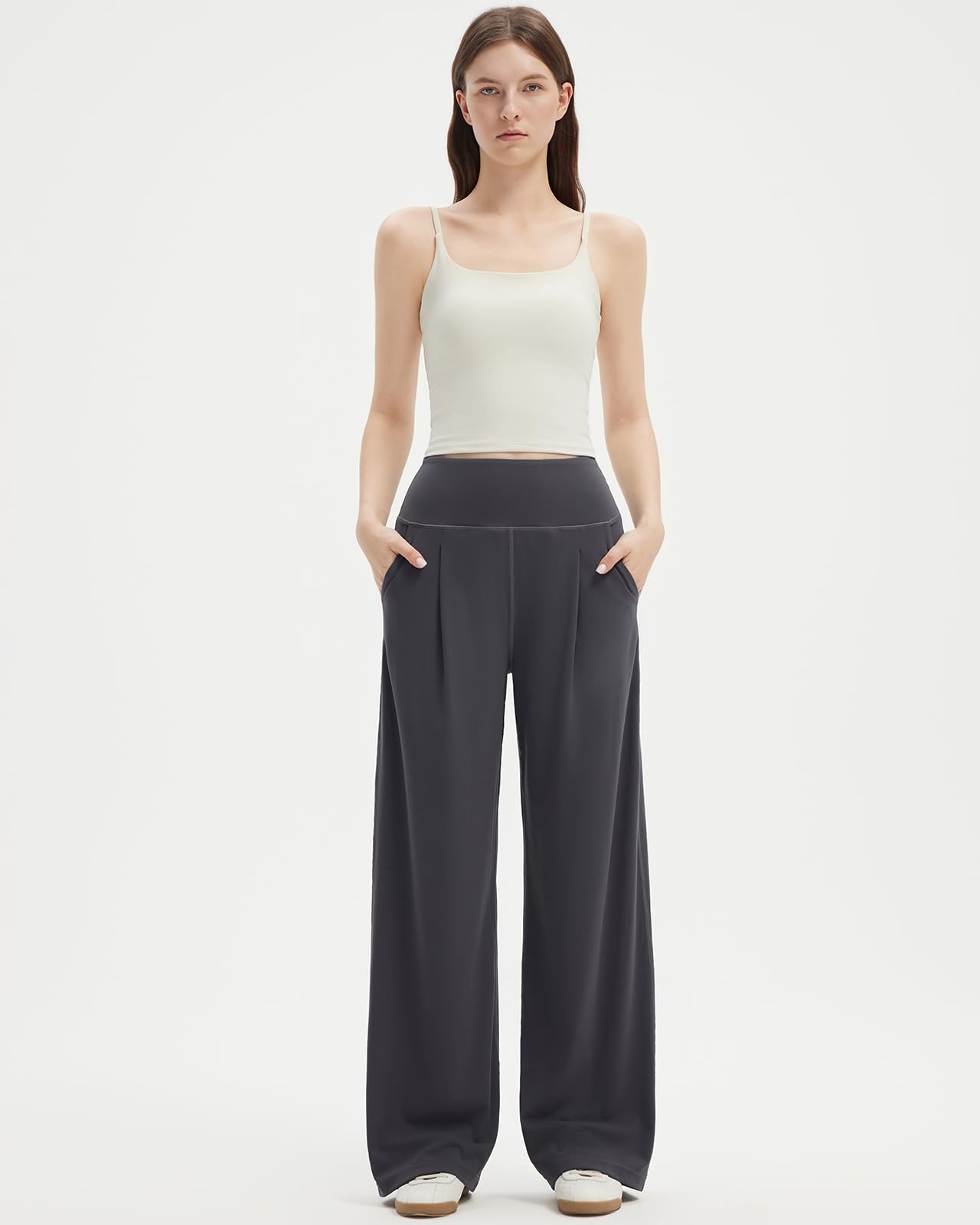 Women Casual Palazzo Pants with Pockets 2025 High Waisted Lounge Wide Leg Pan... gallery