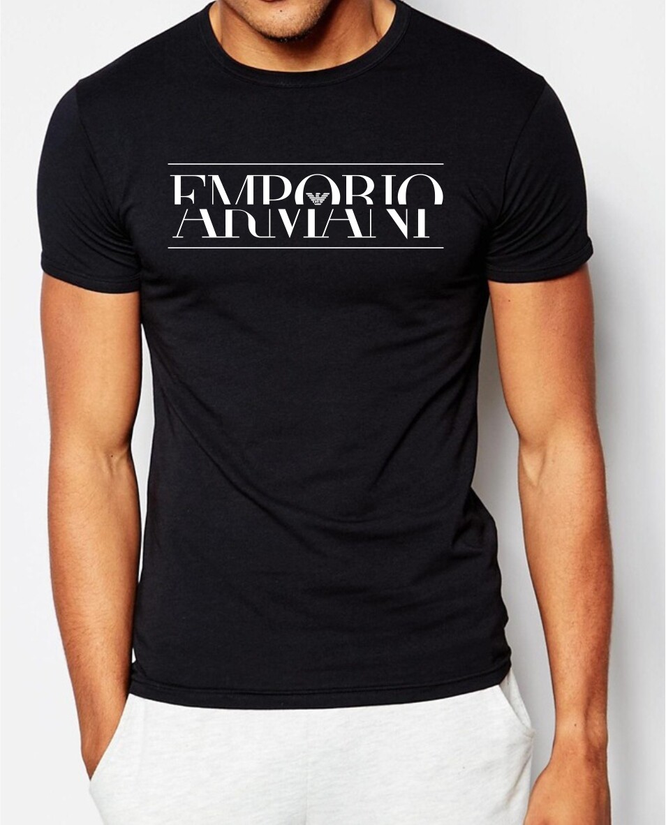 Emporio Armani Black Men’s Cottoon T-Shirt Borgonuovo’11 ,Size M*L*XL*XXL,XXXL
