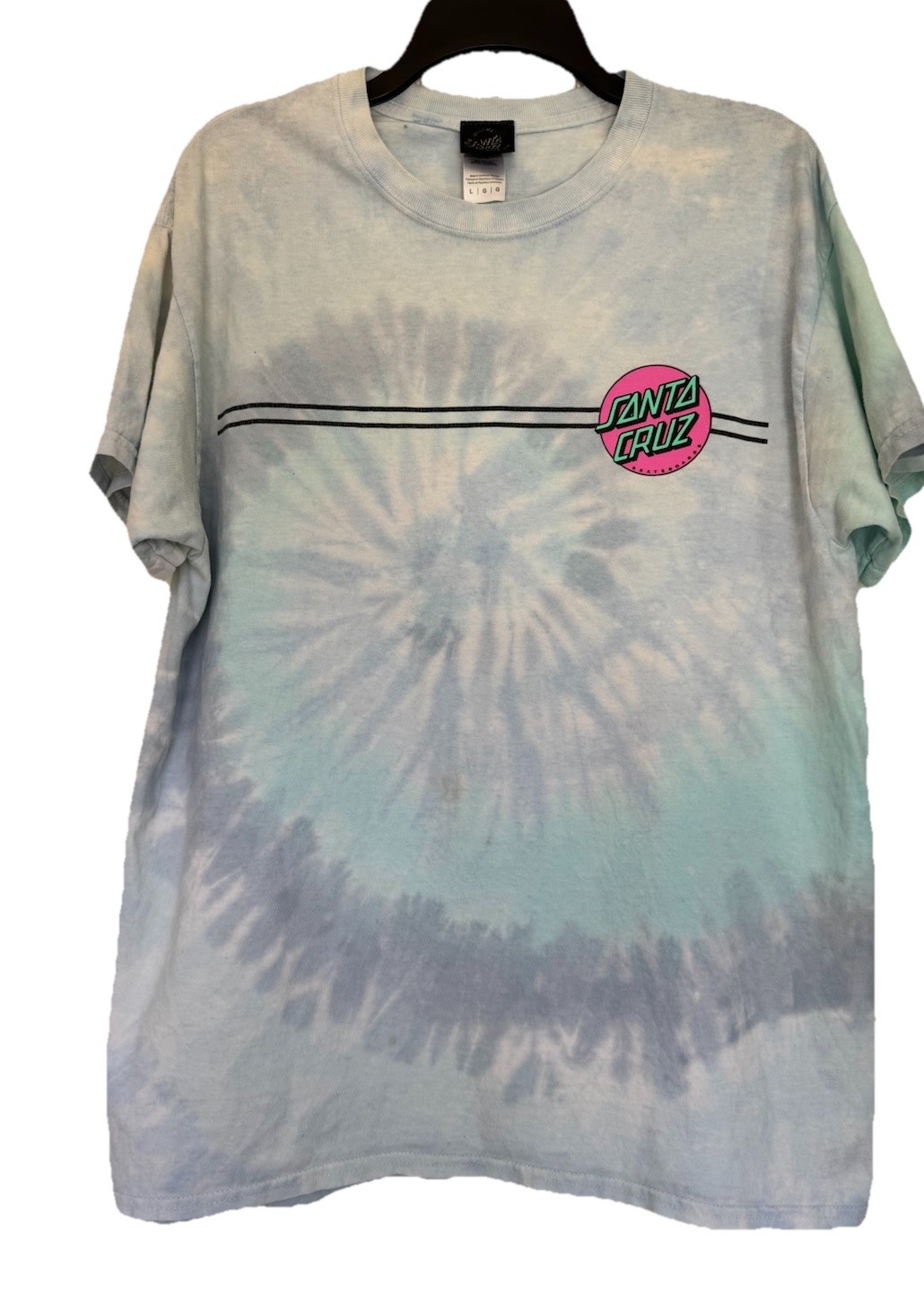 Santa Cruz Skateboards T Shirt Mens Large Multicolor Tie Dye Cotton Streetwear