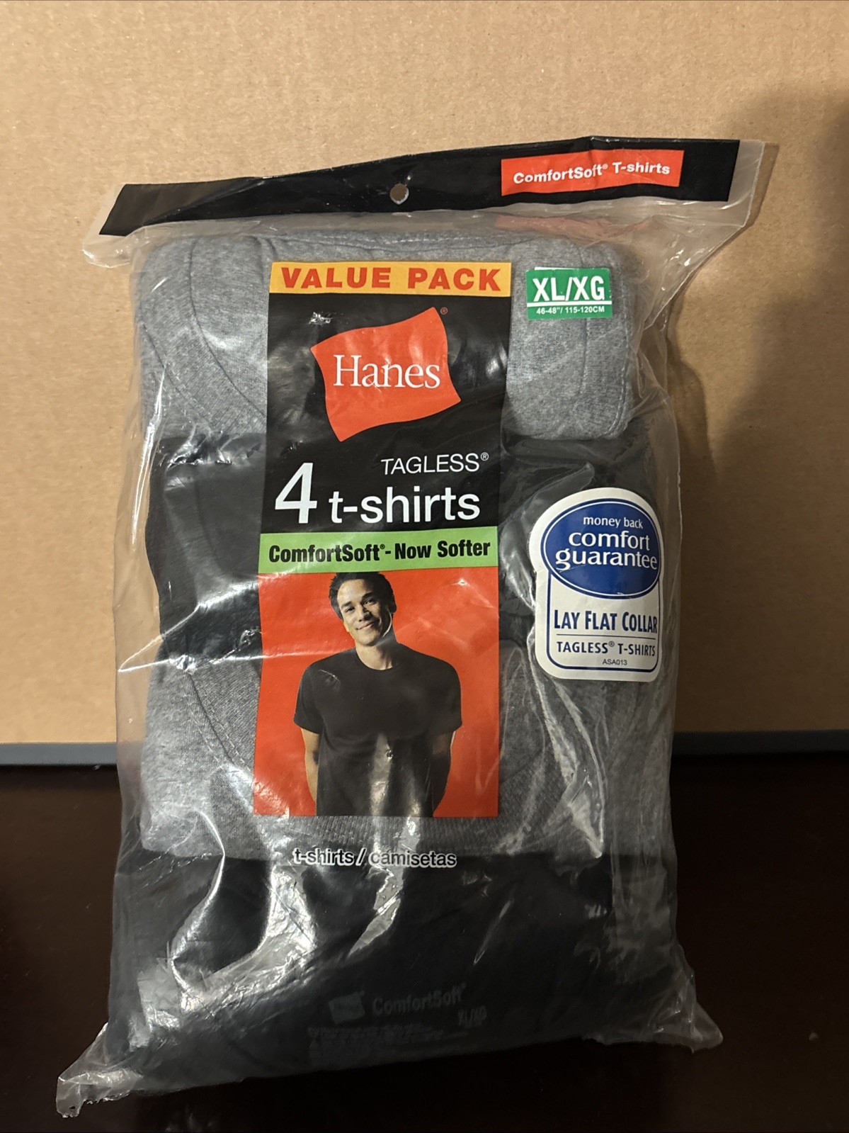 Hanes Comfortsoft Men Short Sleeves Black Gray (4-pack) XL NOS 2008 T Shirts gallery