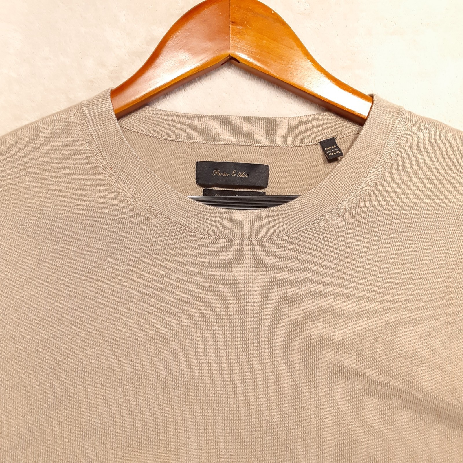 Porter & Ash Mens Viscose Nylon Blend T-Shirt XL Tan Beige Crew gallery