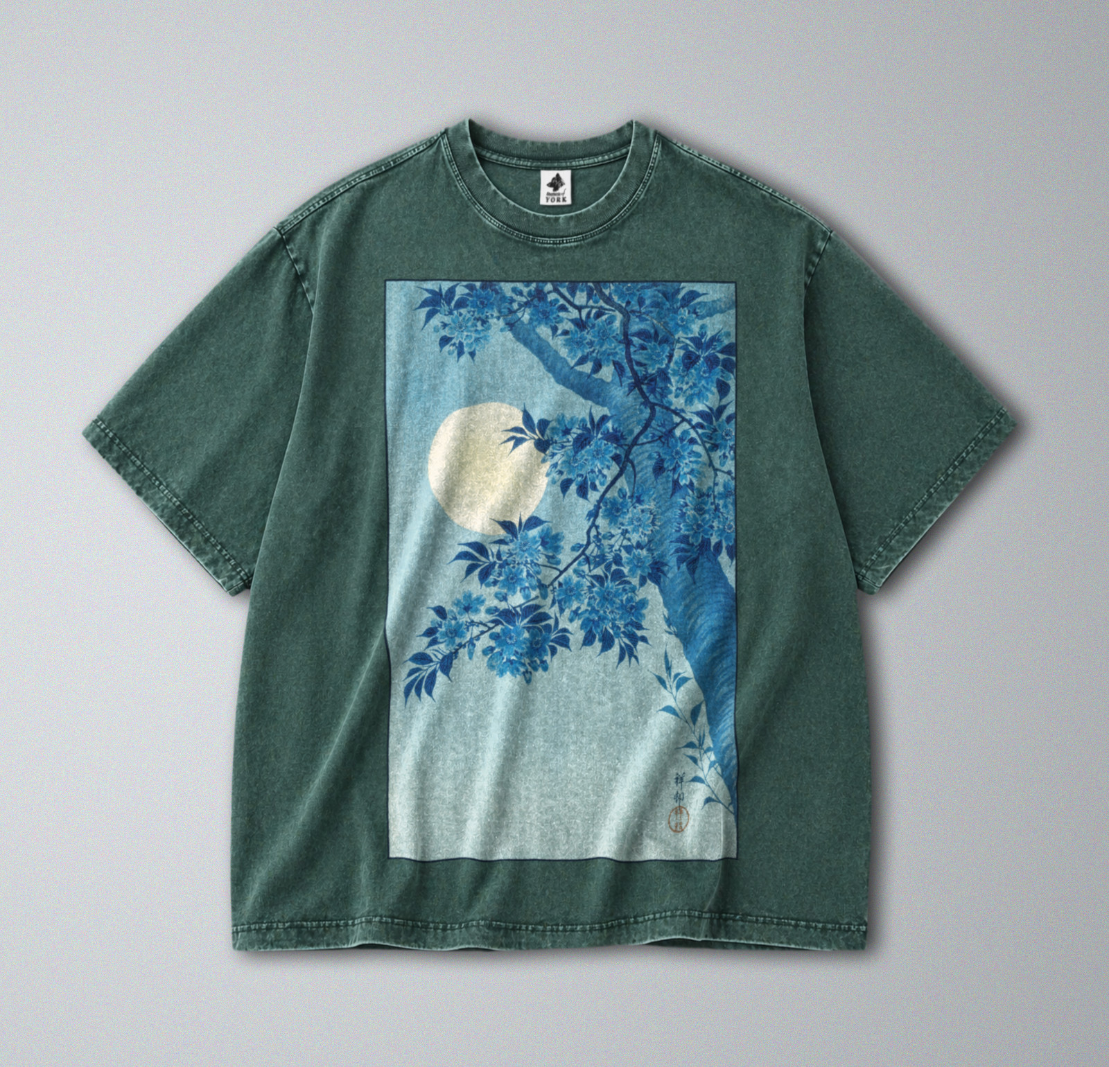 100% Cotton Tee – Unisex Retro Oversized Fit – Japanese Blossoming Cherry Print
