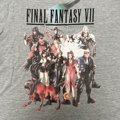 Final Fantasy VII Shirt Gray Medium Video Game Promo Graphic T-Shirt 90s Style