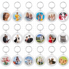 150 Pcs Round Photo Insert Keychain Clear Acrylic Picture Keychains Picture F…