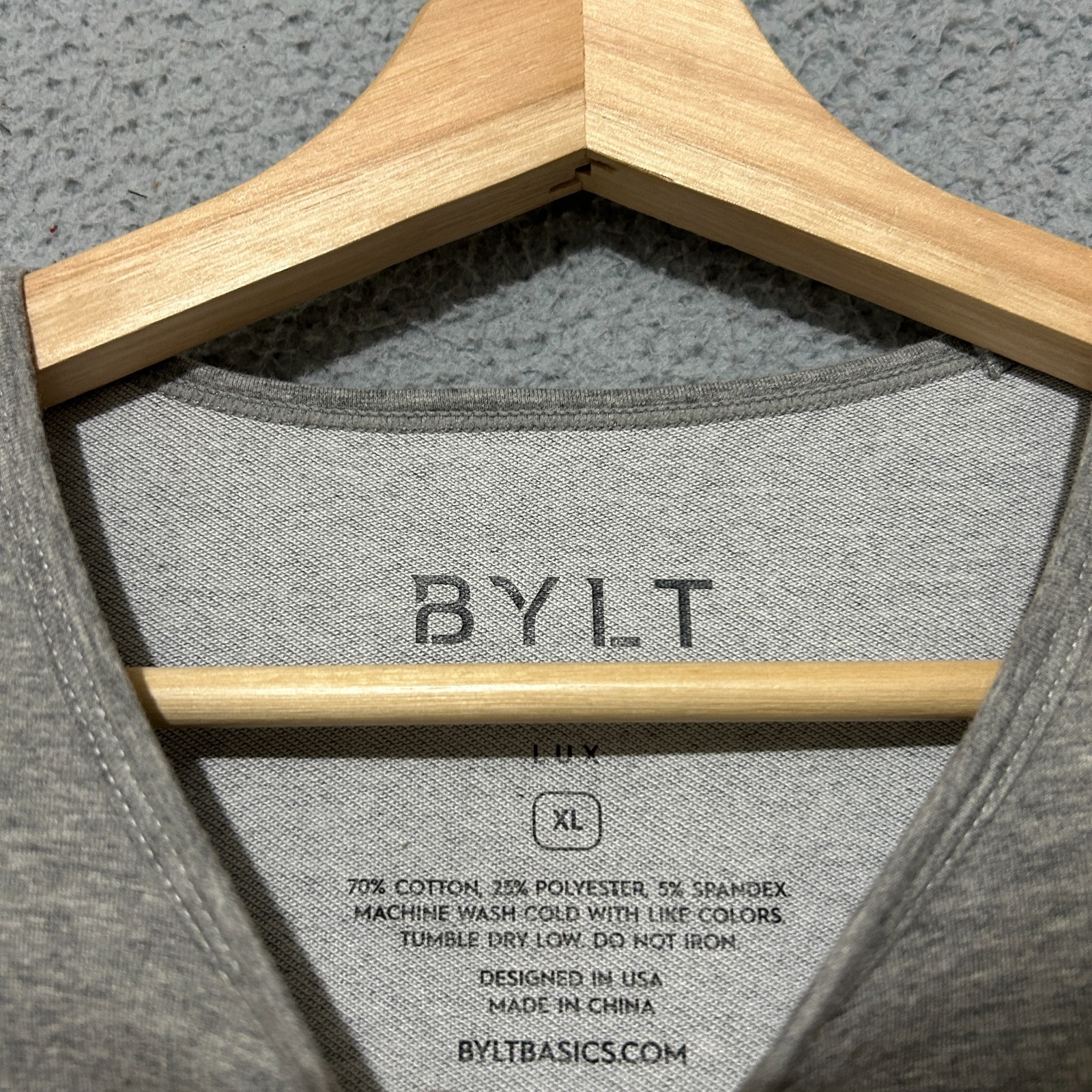 BYLT Drop Cut Lux Shirt Men's XL Gray Short Sleeve Stretch Performance gallery