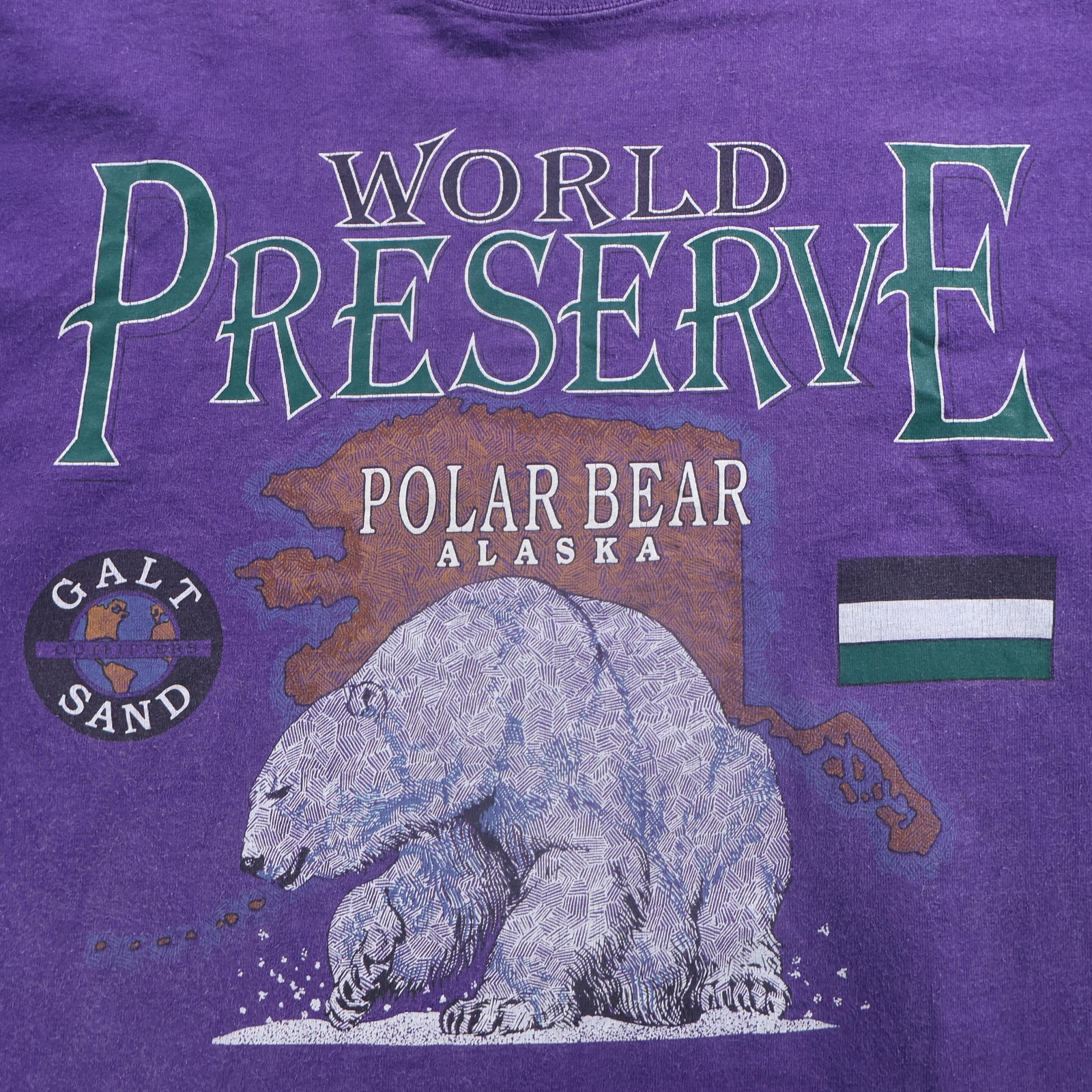 VTG Galt Sand Shirt Mens Extra Large Purple World Preserve Polar Bear Oversized gallery