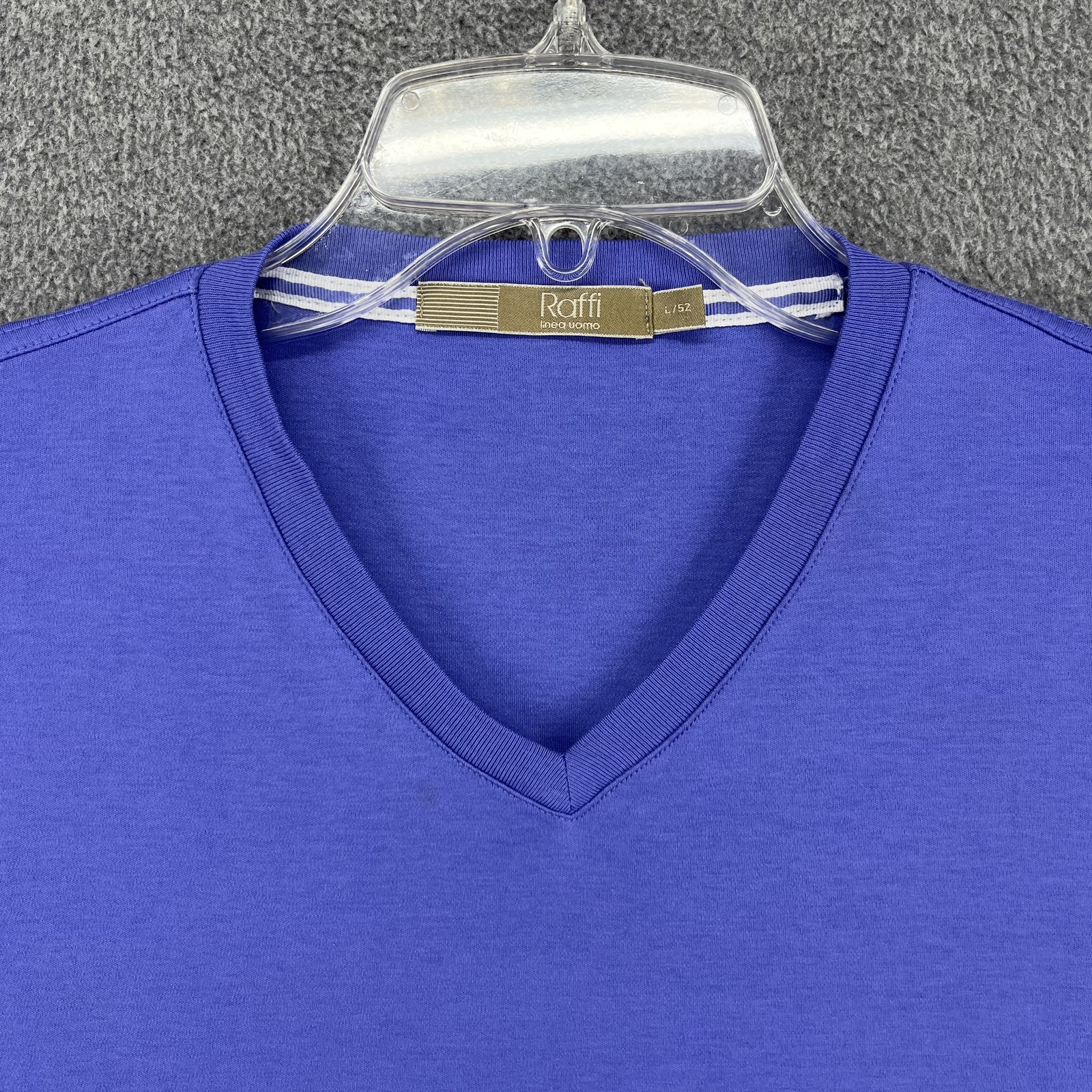 Raffi Shirt Mens Large Blue V Neck 100% Cotton Soft Casual Lightweight Tee Top gallery