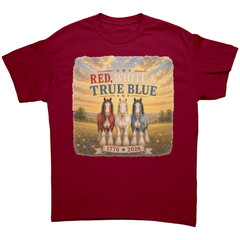 Patriotic Red White & True Blue Tshirt Funny Horse Shirt Sarcastic USA Tee