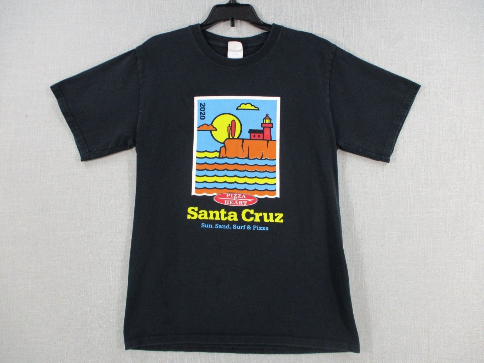 Santa Cruz Pizza My Heart 2020 Black T-Shirt S By Port & Company gallery