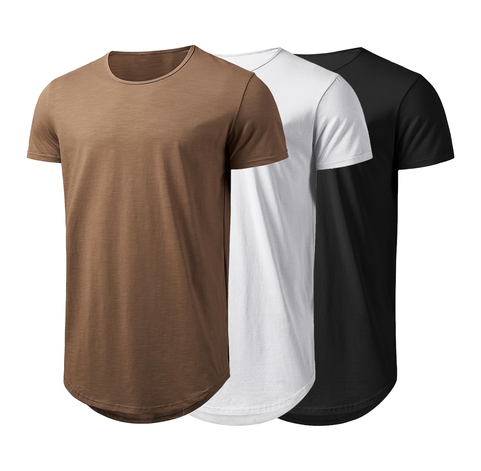 Mens Long Shirts for Men Extra Long T Shirts Mens t-Shirts Longline Hipster R…