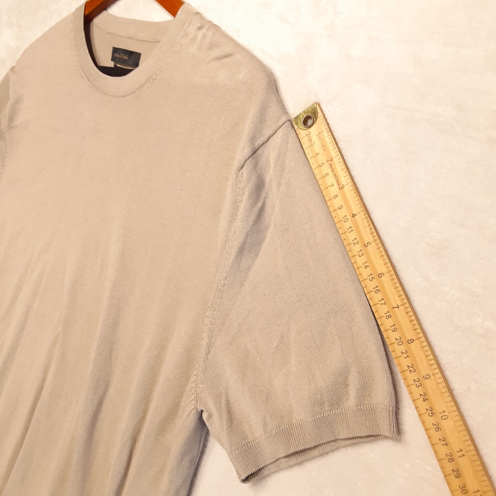 Porter & Ash Mens Viscose Nylon Blend T-Shirt XL Tan Beige Crew gallery