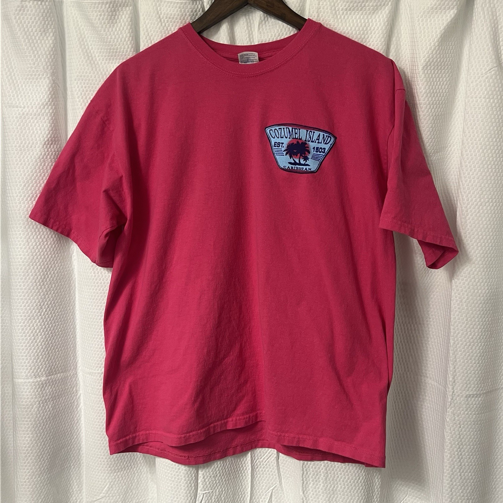 Cozumel Mexico Palm Trees Pink Short Sleeve T-Shirt Adult Size XL - NWOT gallery