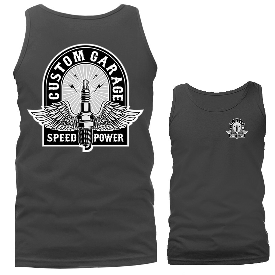 Custom Garage Bikers Vintage Classic Custom Motorcycle Graphic Tank Top