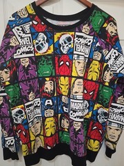 Marvel Comics Colorful Sweatshirt Size XL Chest – 42in & Length 24.5