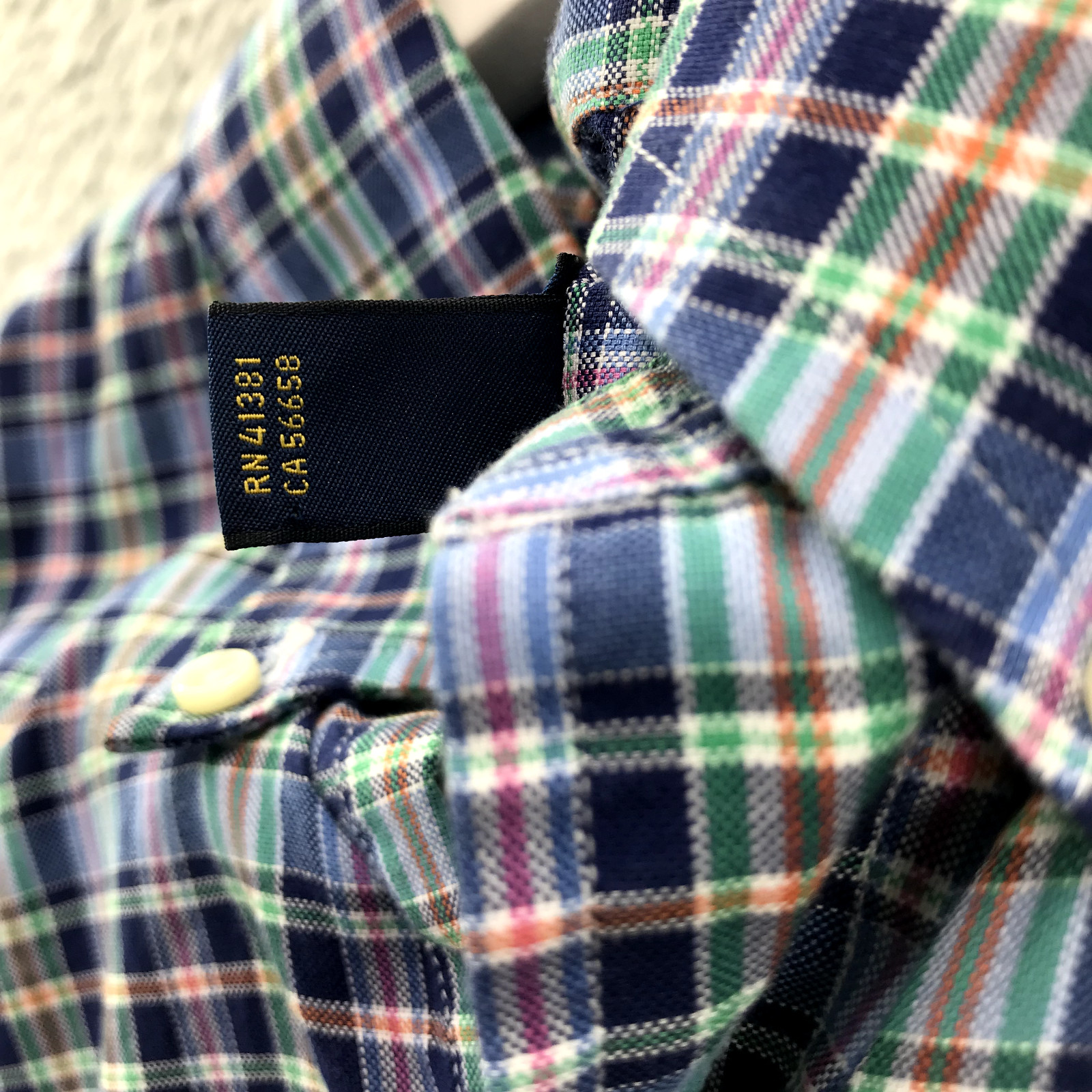 RALPH LAUREN Shirt Mens MEDIUM Slim Fit Multicolor Plaid Long Sleeve Button Up gallery