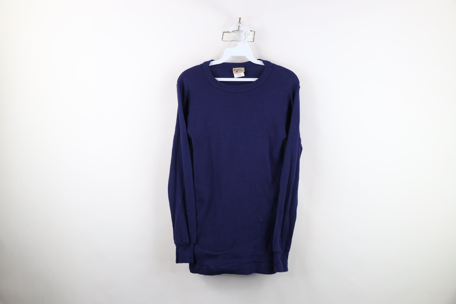 Vtg 90s Streetwear Mens Medium Blank Thermal Ribbed Knit Long Sleeve T-Shirt USA gallery