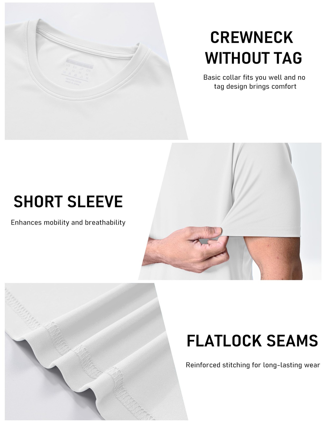 3 Pack Sun Shirts for Men Short Sleeve UPF 50+ Dry Fit Running Gym Hiking Wor... gallery