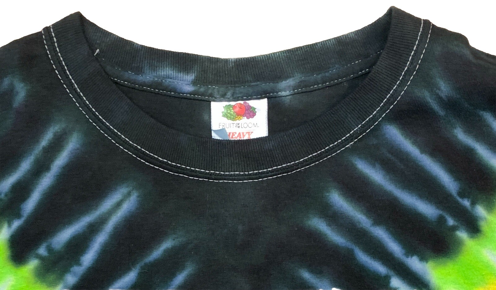 Tie Dye Black Green Yellow Red White T-Shirt Size Medium Multicolor Cotton gallery